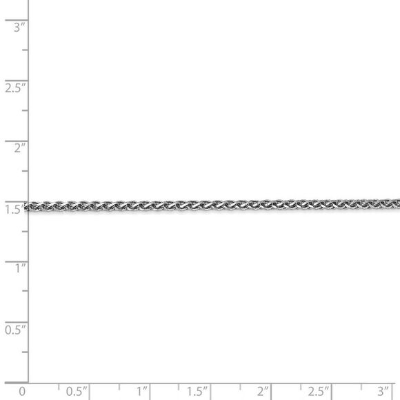 Childrens 1.8mm 14k White Gold D/C Solid Spiga Chain Necklace, 14 Inch
